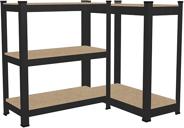 Shelving Unit EMPT Metal shelf rack, 180 × 90 × 40 cm, black ...