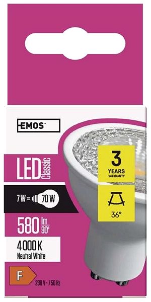 LED-Birne EMOS PREMIUM 6,3 Watt LED GU10 - 4100 K Mermale/Technologie