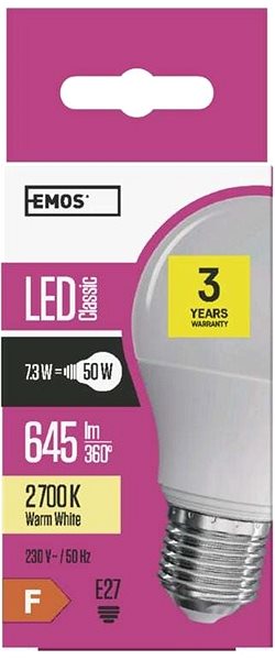 LED izzó EMOS LED izzó Classic A60 8W E27 meleg fehér Jellemzők/technológia