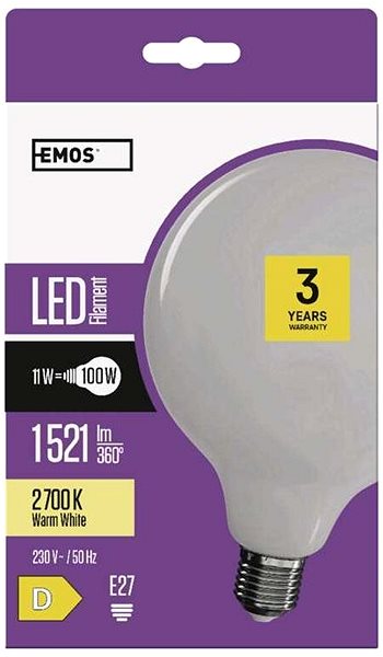LED-Birne EMOS LED Birne Filament G125 11 Watt E27 - warmweiß ...