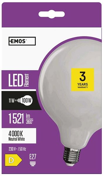 LED-Birne EMOS LED Birne Filament G125 11 Watt E27 - neutralweiß ...