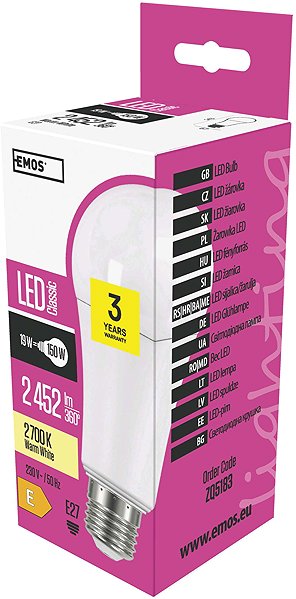 LED-Birne EMOS LED Birne Classic A67 19 Watt E27 - warmweiß ...
