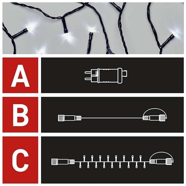 Lichterkette EMOS Basis-Set für Verbindungsketten Standard, 10 m, Outdoor, kaltweiß, Timer Mermale/Technologie