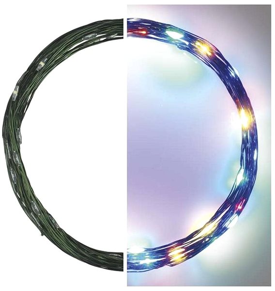 Svetelná reťaz EMOS LED vianočná nano reťaz zelená, 4 m, vonkajšia aj vnútorná, multicolor, časovač Vlastnosti/technológia