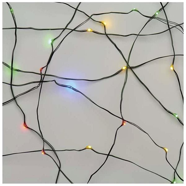 Fényfüzér EMOS LED karácsonyi nano fényfüzér, zöld, 15 m, kültéri és beltéri, többszínű, időzítő Jellemzők/technológia