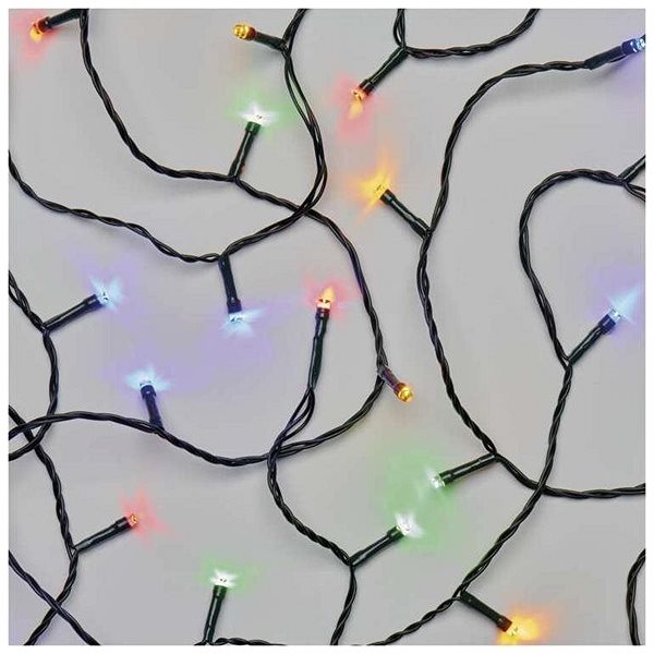 Lichterkette EMOS LED-Weihnachtslichterkette, 12 m, innen und außen, multicolor, Timer Mermale/Technologie