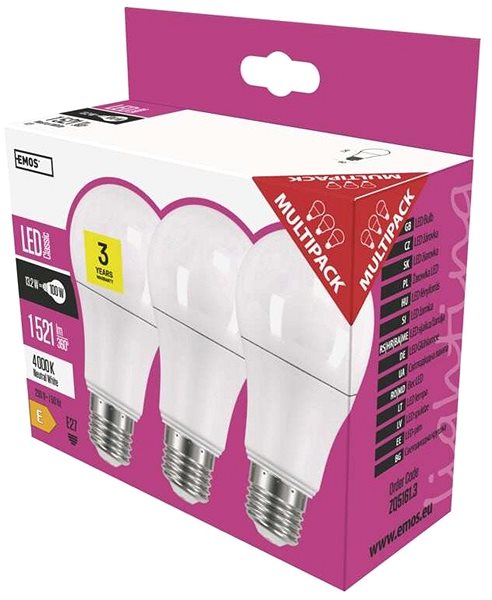 LED Bulb EMOS LED Bulb Classic A60 14W E27 Neutral White Packaging/box