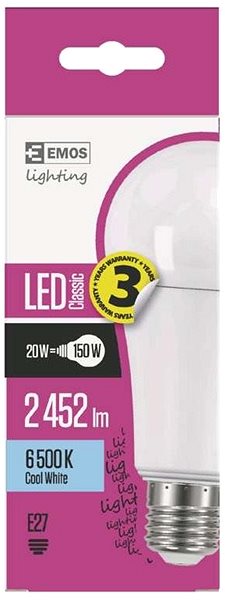 LED izzó EMOS LED izzó Classic A67 20W E27 hideg fehér Jellemzők/technológia
