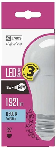 LED-Birne EMOS LED-Lampe Classic A67 18W E27 kaltweiß Mermale/Technologie
