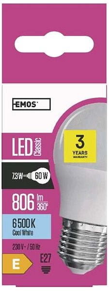 LED izzó EMOS LED izzó Classic Mini Globe 8W E27 hideg fehér Jellemzők/technológia