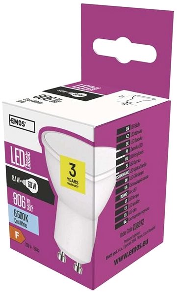 LED Bulb EMOS LED Bulb Classic MR16 9W GU10 Cold White Packaging/box