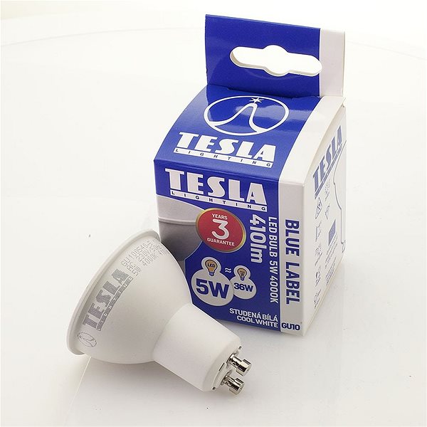 LED-Birne TESLA LED 5W GU10 4000K Verpackung/Box