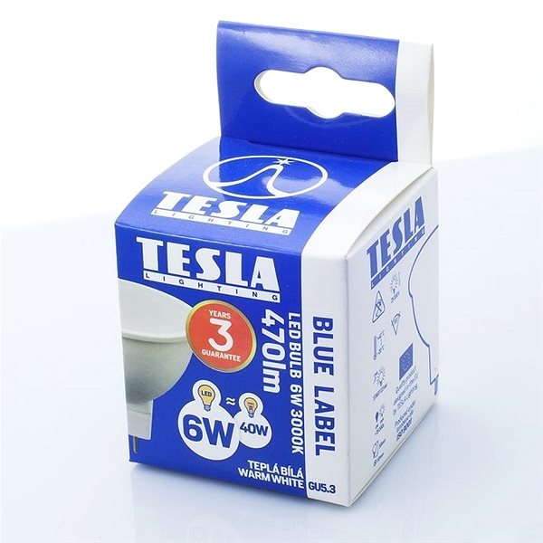 LED Bulb TESLA LED, 6W, GU5.3 Packaging/box
