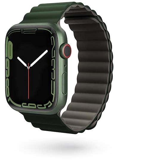 Szíj Epico Apple Watch 42mm / 44mm / 45mm mágneses szíj - zöld/szürke ...