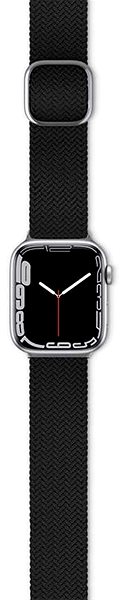 Szíj Epico Apple Watch 42mm / 44mm / 45mm szőtt textil szíj - fekete ...