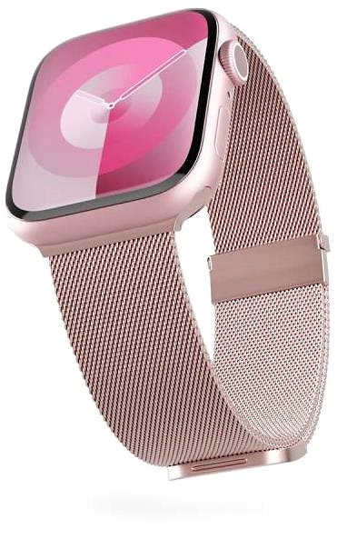 Remienok na hodinky Epico Milanese+ na Apple Watch 42/44/45/49mm ružovo zlatý ...