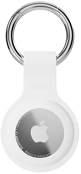 AirTag Key Ring Epico Silicone Case for AirTag (1st-2nd Gen) with Full Back Cover - White ...