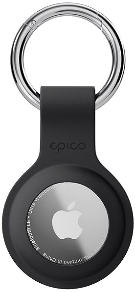 AirTag Key Ring Epico Silicone Case for AirTag (1st-2nd Gen) with Full Back Cover - Black ...