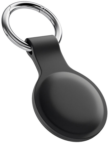 AirTag Key Ring Epico Silicone Case for AirTag (1st-2nd Gen) with Full Back Cover - Black ...