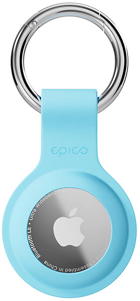 AirTag Key Ring Epico Silicone Case for AirTag (1st-2nd Gen) with Full Back Cover - Light Blue ...