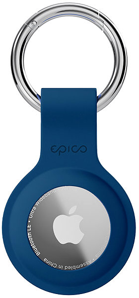 AirTag Key Ring Epico Silicone Case for AirTag (1st-2nd Gen) with Full Back Cover - Dark Blue ...