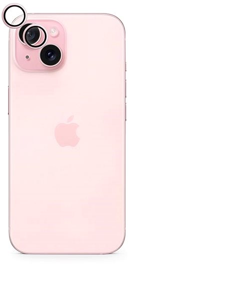 Ochranné sklo na objektív Epico hliníkové ochranné sklo na šošovky fotoaparátu pre iPhone 15/15 Plus – ružové ...
