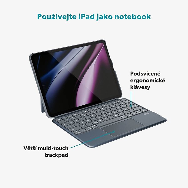 Hülle für Tablet mit Tastatur Epico UltraBoard – hintergrundbeleuchtete Tastatur mit Hülle EK30 für das iPad Pro 11