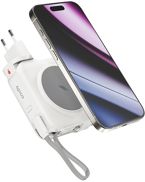 Power Bank Epico UltraPack 3in1 10 000mAh Mag+ travel power bank and ET50 AC adapter - white ...