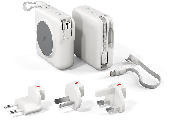Power Bank Epico UltraPack 3in1 10 000mAh Mag+ travel power bank and ET50 AC adapter - white ...