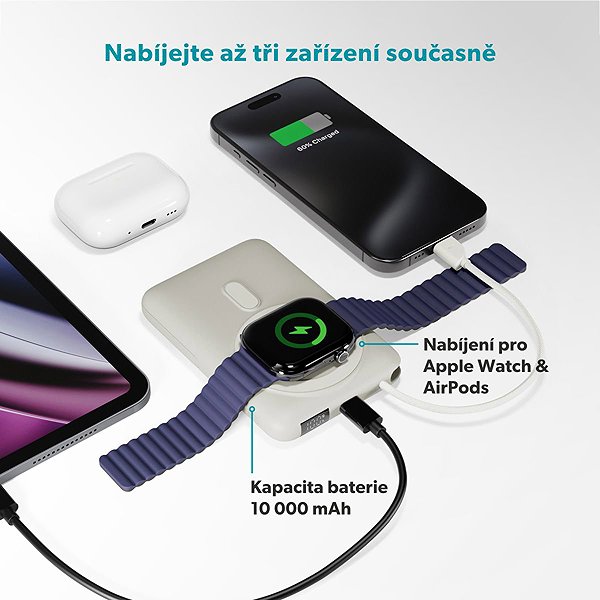 Powerbanka Epico UltraPack 4v1 10000mAh Watch Mag+ bezdrátová powerbanka EM68 - šedá ...