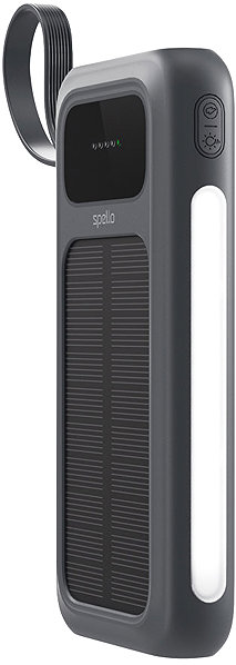 Power Bank Spello ForcePack 5in1 10000mAh Solar Power Bank with 4 Integrated Cables SP15 - Grey ...