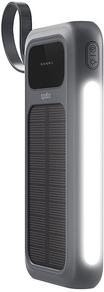 Power Bank Spello ForcePack 5in1 10000mAh Solar Power Bank with 4 Integrated Cables SP15 - Grey ...