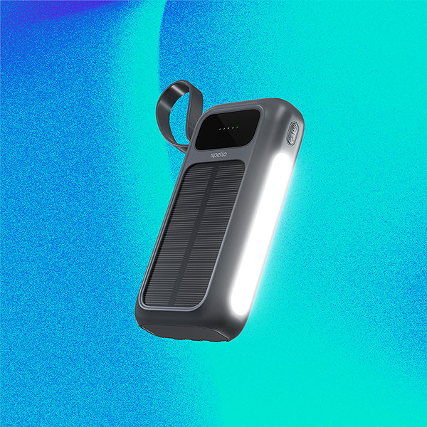 Power Bank Spello ForcePack 5in1 20000mAh Solar Power Bank with 4 Integrated Cables SP25 - Grey ...