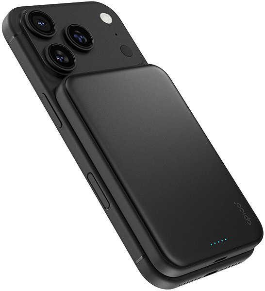Power bank Epico UltraPack Qi2 25 W Slim 5000 mAh alumínium Mag+ vezeték nélküli powerbank EM55, fekete ...