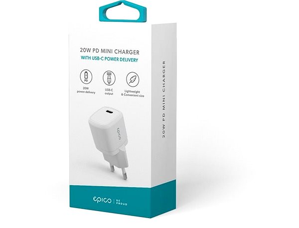 AC Adapter Epico 20W mini USB-C PD CHARGER - White Packaging/box