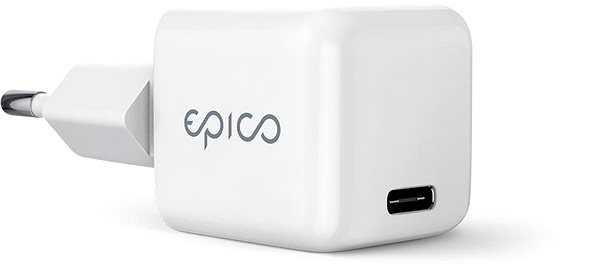 Wall Charger Epico 30W GaN charger - white Lateral view