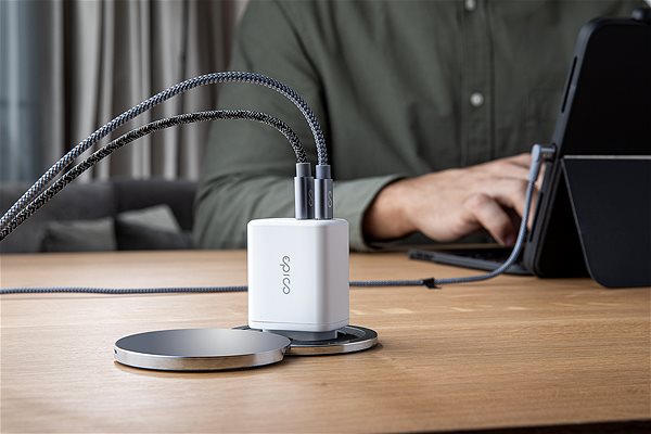 Wall Charger Epico 45W Dual Charger - White Lifestyle