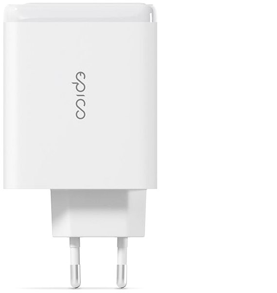 Töltő adapter Epico 100W GaN hálózati töltő 2m USB-C kábellel - fehér ...