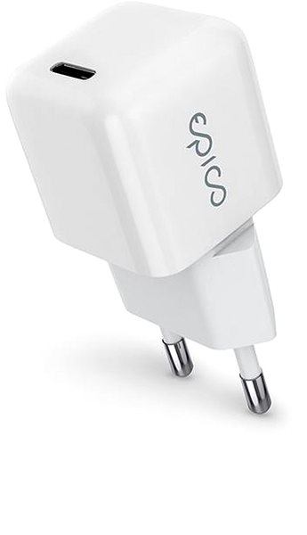 Nabíjačka do siete Epico 30 W GaN sieťová nabíjačka s 1.2 m USB-C káblom – biela ...