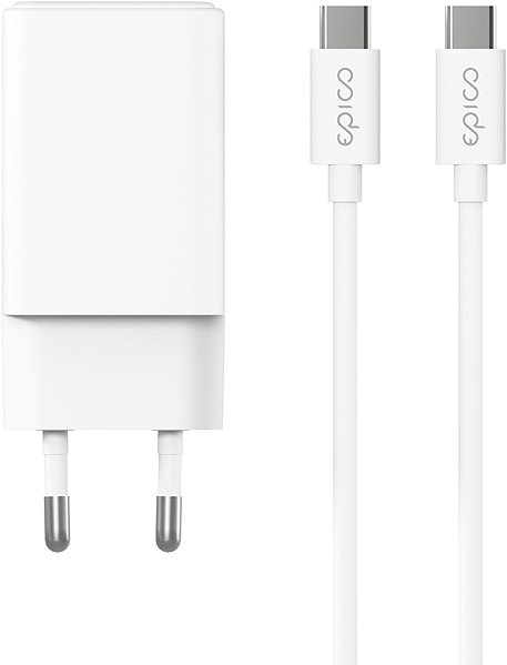 Wall Charger Epico UltraBoost EA30 45W GaN Power Adapter with 1.2m USB-C to USB-C Cable - White ...