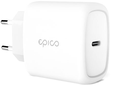 Nabíječka do sítě Epico 20W USB-C PD Charger, bílá Boční pohled
