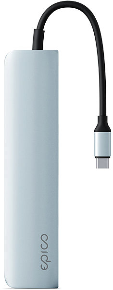 USB Hub Epico 6v1 hliníkový hub 8K s USB-C konektorem - blankytně modrá ...