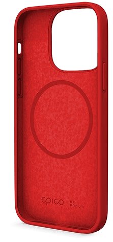 Handyhülle Epico Silikonhülle für iPhone 13 Pro mit Unterstützung für MagSafe Befestigung - rot ...