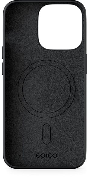 Telefon tok Epico iPhone 14 MagSafe rögzítésű fekete szilikon tok Képernyő