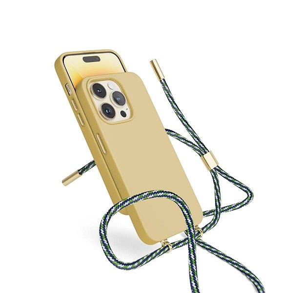 Telefon tok Epico Silicone Necklace Case iPhone 13/14 - homokszín ...