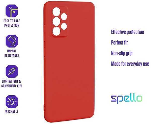Kryt na mobil Spello Silk Matt kryt na Samsung Galaxy A14 4G/Samsung Galaxy A14 5G – červený ...