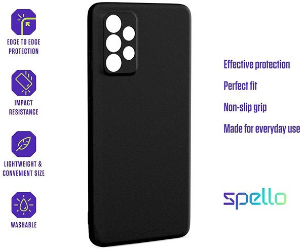Telefon tok Spello Silk Matt Samsung Galaxy A34 5G tok - fekete ...