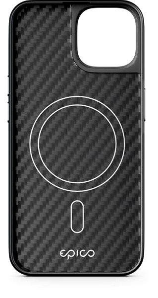 Kryt na mobil Epico Mag + Hybrid Carbon kryt pre iPhone 15 Plus s podporou MagSafe - čierny.