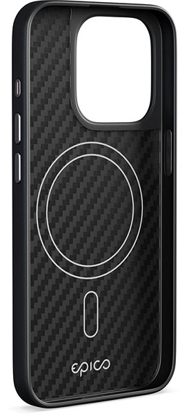 Handyhülle Epico Mag+ Hybrid Carbon Cover für iPhone 15 Pro mit MagSafe Unterstützung - Schwarz ...