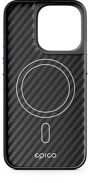 Handyhülle Epico Mag+ Hybrid Carbon Cover für iPhone 15 Pro Max mit MagSafe Unterstützung - schwarz ...